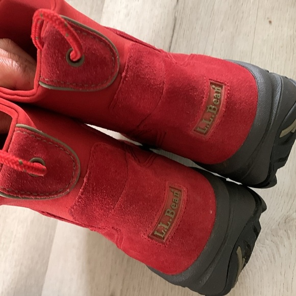 LL‎ Bean thinsulate red suede leather boots size 8 1/2 M winter women’s outdoor - Picture 3 of 10